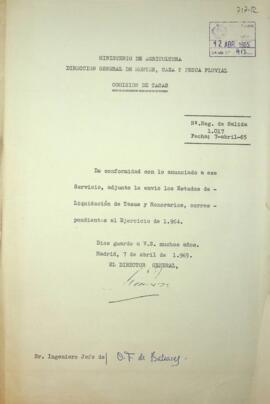 Estados de liquidación de Tasas y Honorarios. 1º semestre 1964