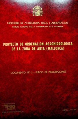 Proyecto de ordenación agrohidrológica de la zona de Artà (Mallorca). Documento nº 3 PLIEGO DE CO...