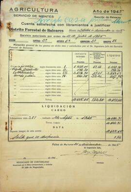 Gastos de jornales, materiales, derechos gestión, seguro accidentes. Arreglo casa forestal Manut....