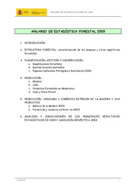 Anuario de estadística forestal 2009