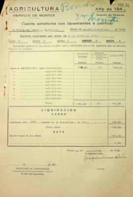 Cuenta satisfecha con libramientos a justificar. Movimiento. Tercer trimestre