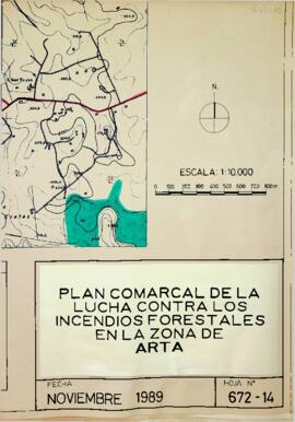 Mapa Hoja 672-14. Plan Comarcal de la lucha contra los incendios forestales en la zona de Artà