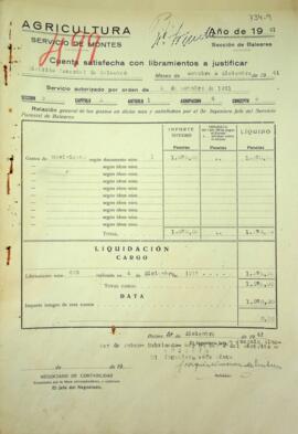 Cuenta satisfecha con libramientos a justificar. Movimiento tercer trimestre