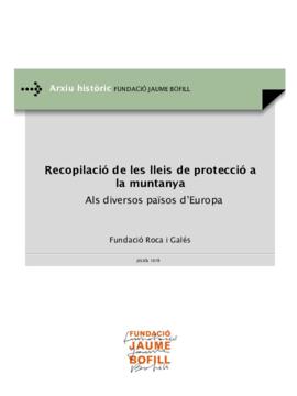 Recopilació de les lleis de protecció a la muntanya als diversos països d'Europa