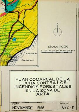 Mapa Hoja 672-11. Plan Comarcal de la lucha contra los incendios forestales en la zona de Artà