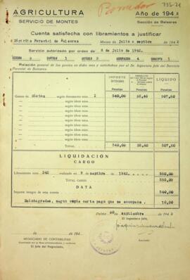 Cuenta satisfecha con libramientos a justificar. Dietas. Tercer trimestre