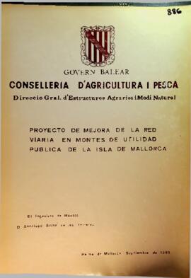 Proyecto de mejora de la red viaria en montes de utilidad pública de la isla de Mallorca