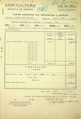 Cuenta satisfecha con libramientos a justificar. Movimiento. Primer trimestre