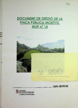 Document de gestió de la finca pública Mortitx, MUP nº14