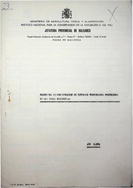 Propuesta de conservación de diversos vertebrados protegidos de las Islas Baleares. Año 1984