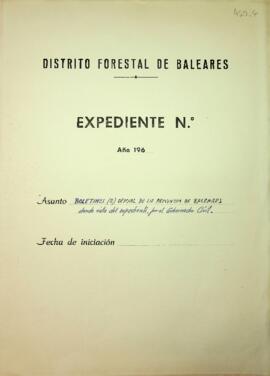Boletines (2) oficial de la provincia de Baleares dando vista del expediente, por el Gobernador C...