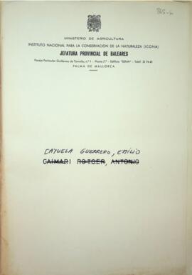 Partes quincenales de la Guarderia