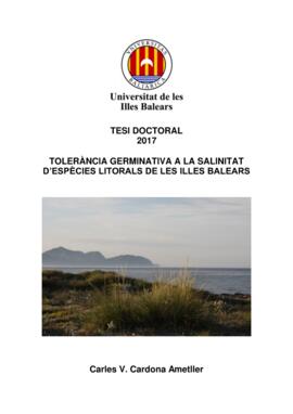 Tolerància germinativa a la salinitat d'espècies litorals de les Illes Balears