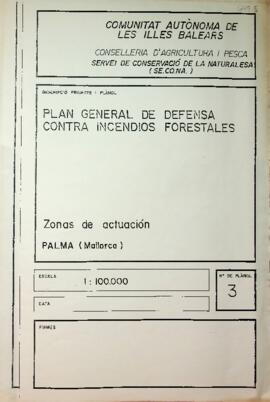 Mapa Zonas de actuación, Palma (Mallorca). Plan General de defensa contra incendios forestales en...