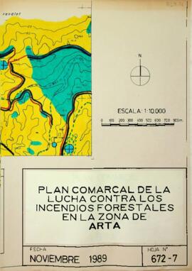Mapa Hoja 672-7. Plan Comarcal de la lucha contra los incendios forestales en la zona de Artà