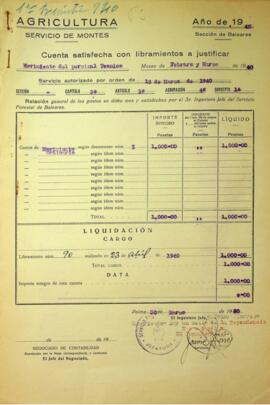 Cuenta satisfecha con libramientos a justificar. Movimiento del personal técnico