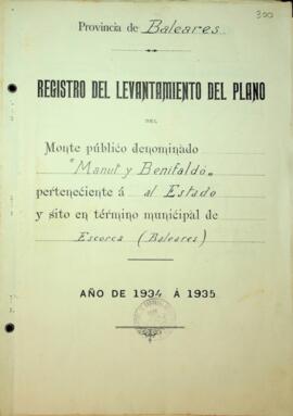 Registro del levantamiento del plano del Monte Público denominado "Manut y Benifaldó" p...