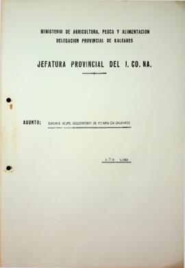 Informe sobre adquisición de fincas en Baleares. Año 1983