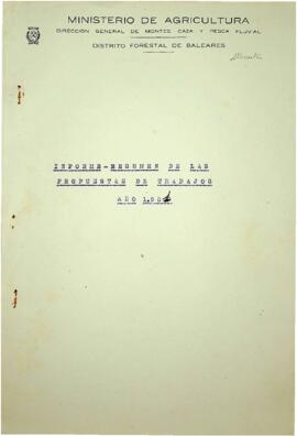 Informe resumen de las propuestas de trabajos año 1951