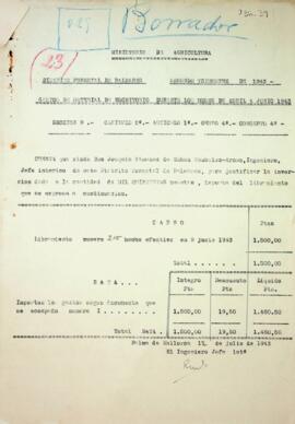 Gastos de material de escritorio durante los meses de abril a junio