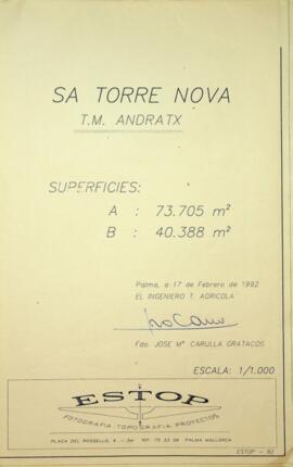 Plànol Sa Torre Nova T.M. Andratx. ESTOP. 2 copias