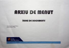 Arxiu de Menut, índex de documents