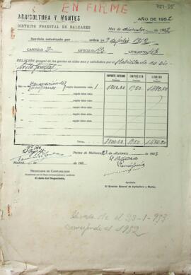 Cuentas justificativas de la Dirección General de Montes en el 1952. Conservación de uniformes